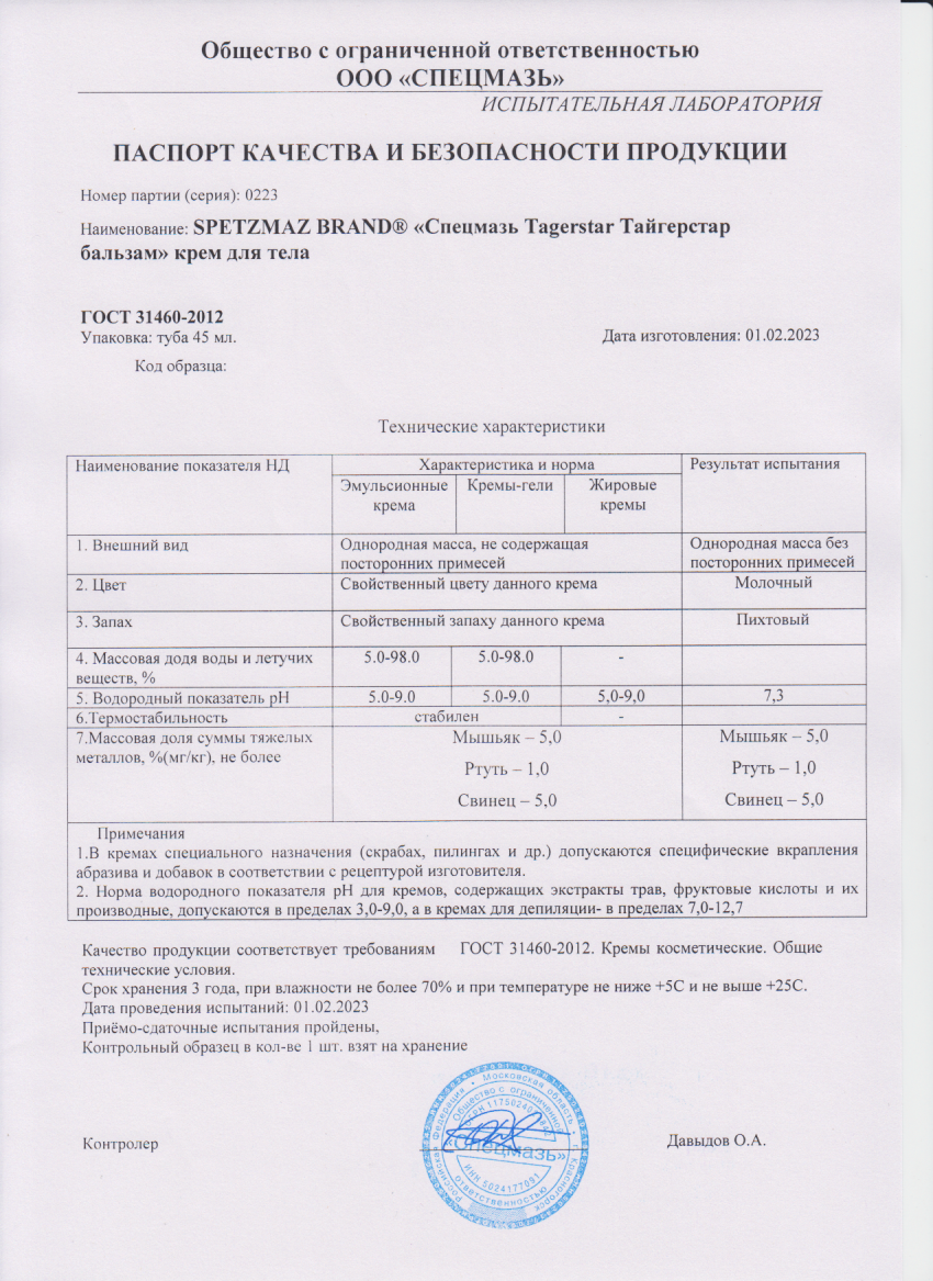 Паспорт №022023